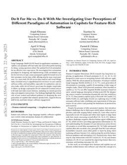 Do It For Me vs. Do It With Me: Investigating User Perceptions of Different Paradigms of Automation in Copilots for Feature-Rich Software