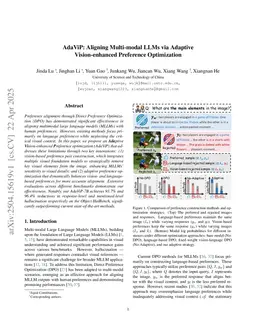 AdaViP: Aligning Multi-modal LLMs via Adaptive Vision-enhanced Preference Optimization