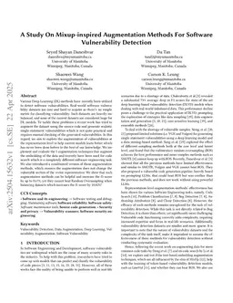 A Study on Mixup-Inspired Augmentation Methods for Software Vulnerability Detection