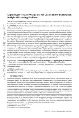 Preprint: Exploring Inevitable Waypoints for Unsolvability Explanation in Hybrid Planning Problems