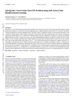 Policy-Based Radiative Transfer: Solving the $2$-Level Atom Non-LTE Problem using Soft Actor-Critic Reinforcement Learning