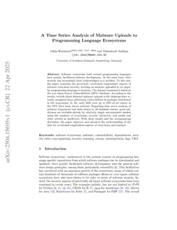 A Time Series Analysis of Malware Uploads to Programming Language Ecosystems