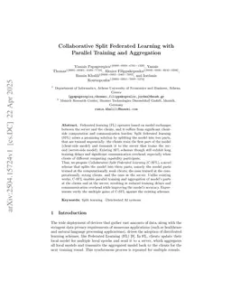 Collaborative Split Federated Learning with Parallel Training and Aggregation