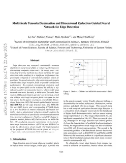 Multi-Scale Tensorial Summation and Dimensional Reduction Guided Neural Network for Edge Detection