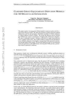 Clifford Group Equivariant Diffusion Models for 3D Molecular Generation