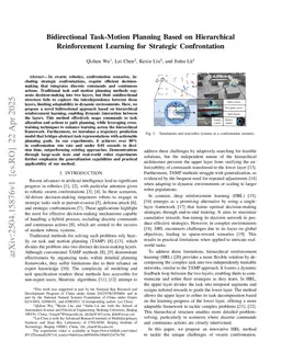 Bidirectional Task-Motion Planning Based on Hierarchical Reinforcement Learning for Strategic Confrontation