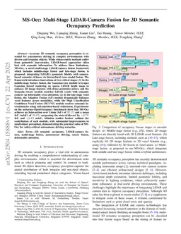 MS-Occ: Multi-Stage LiDAR-Camera Fusion for 3D Semantic Occupancy Prediction