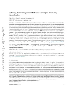 Achieving Distributive Justice in Federated Learning via Uncertainty Quantification
