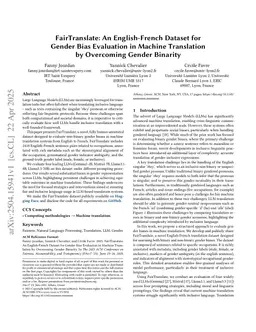 FairTranslate: An English-French Dataset for Gender Bias Evaluation in Machine Translation by Overcoming Gender Binarity