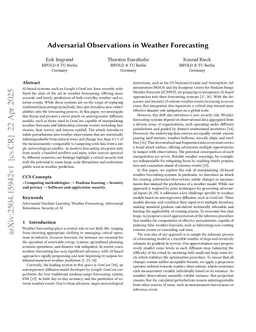Adversarial Observations in Weather Forecasting