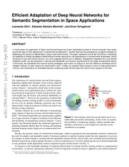 Efficient Adaptation of Deep Neural Networks for Semantic Segmentation in Space Applications