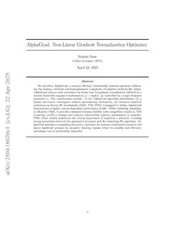 AlphaGrad: Non-Linear Gradient Normalization Optimizer