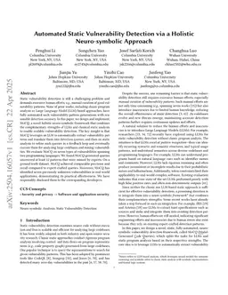 Automated Static Vulnerability Detection via a Holistic Neuro-symbolic Approach