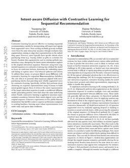 Intent-aware Diffusion with Contrastive Learning for Sequential Recommendation