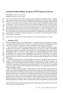 AI-Based Vulnerability Analysis of NFT Smart Contracts