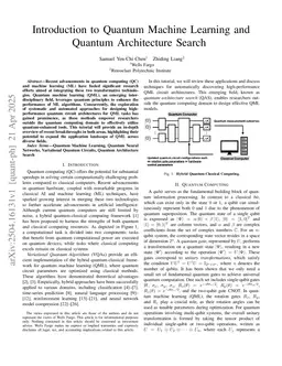 Introduction to Quantum Machine Learning and Quantum Architecture Search
