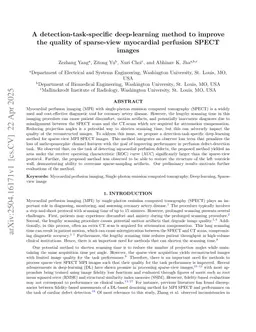A detection-task-specific deep-learning method to improve the quality of sparse-view myocardial perfusion SPECT images