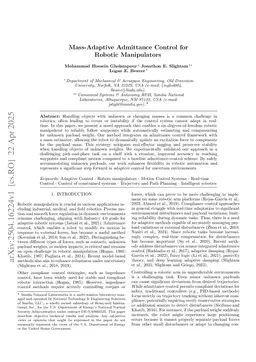 Mass-Adaptive Admittance Control for Robotic Manipulators