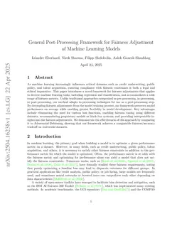 General Post-Processing Framework for Fairness Adjustment of Machine Learning Models