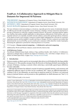 FairPlay: A Collaborative Approach to Mitigate Bias in Datasets for Improved AI Fairness