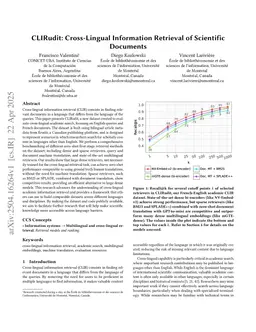 CLIRudit: Cross-Lingual Information Retrieval of Scientific Documents
