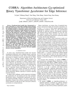 COBRA: Algorithm-Architecture Co-optimized Binary Transformer Accelerator for Edge Inference
