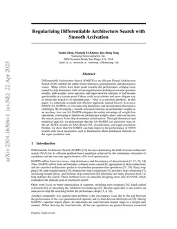 Regularizing Differentiable Architecture Search with Smooth Activation