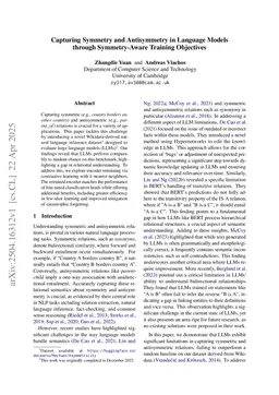 Capturing Symmetry and Antisymmetry in Language Models through Symmetry-Aware Training Objectives