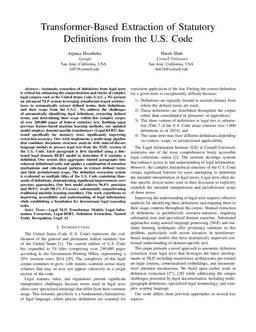 Transformer-Based Extraction of Statutory Definitions from the U.S. Code