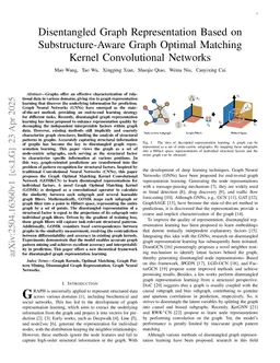 Disentangled Graph Representation Based on Substructure-Aware Graph Optimal Matching Kernel Convolutional Networks