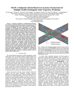 SILM: A Subjective Intent Based Low-Latency Framework for Multiple Traffic Participants Joint Trajectory Prediction