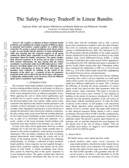 The Safety-Privacy Tradeoff in Linear Bandits