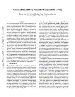 Circinus: Efficient Query Planner for Compound ML Serving