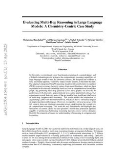 Evaluating Multi-Hop Reasoning in Large Language Models: A Chemistry-Centric Case Study