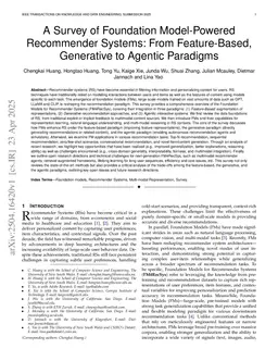 A Survey of Foundation Model-Powered Recommender Systems: From Feature-Based, Generative to Agentic Paradigms