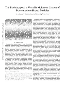 The Dodecacopter: a Versatile Multirotor System of Dodecahedron-Shaped Modules