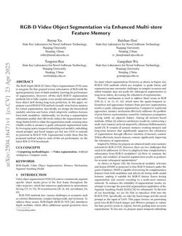 RGB-D Video Object Segmentation via Enhanced Multi-store Feature Memory