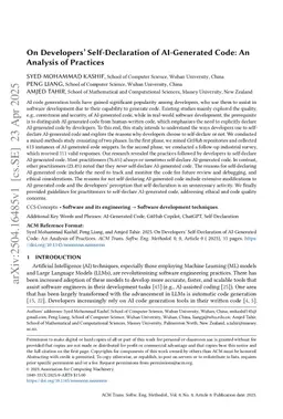 On Developers' Self-Declaration of AI-Generated Code: An Analysis of Practices