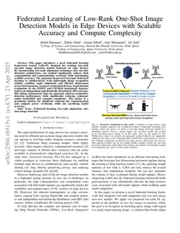 Federated Learning of Low-Rank One-Shot Image Detection Models in Edge Devices with Scalable Accuracy and Compute Complexity
