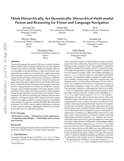Think Hierarchically, Act Dynamically: Hierarchical Multi-modal Fusion and Reasoning for Vision-and-Language Navigation