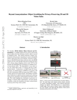 Beyond Anonymization: Object Scrubbing for Privacy-Preserving 2D and 3D Vision Tasks