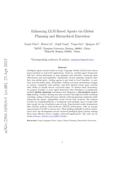 Enhancing LLM-Based Agents via Global Planning and Hierarchical Execution