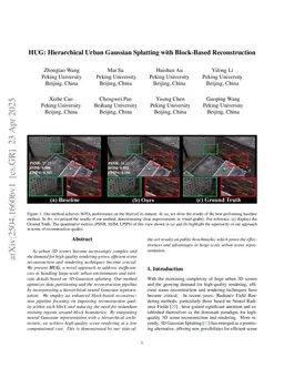 HUG: Hierarchical Urban Gaussian Splatting with Block-Based Reconstruction for Large-Scale Aerial Scenes
