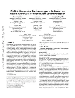 EHGCN: Hierarchical Euclidean-Hyperbolic Fusion via Motion-Aware GCN for Hybrid Event Stream Perception