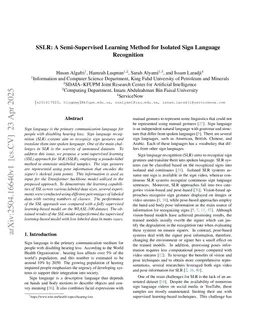 SSLR: A Semi-Supervised Learning Method for Isolated Sign Language Recognition