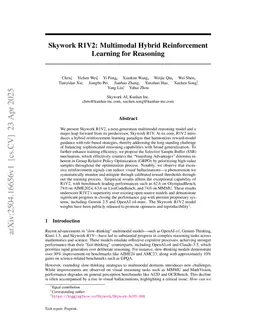 Skywork R1V2: Multimodal Hybrid Reinforcement Learning for Reasoning