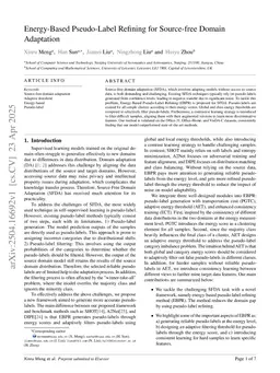 Energy-Based Pseudo-Label Refining for Source-free Domain Adaptation