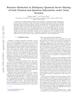 Resource Reduction in Multiparty Quantum Secret Sharing of both Classical and Quantum Information under Noisy Scenario