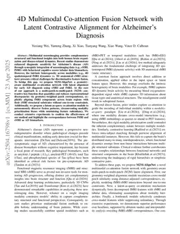 4D Multimodal Co-attention Fusion Network with Latent Contrastive Alignment for Alzheimer's Diagnosis