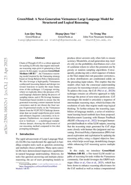 GreenMind: A Next-Generation Vietnamese Large Language Model for Structured and Logical Reasoning